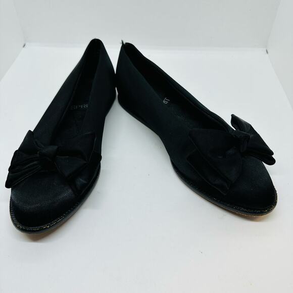 Easy Spirit Women's Black Canvas Low Top Rounded Toe Flats Shoes Size 6 - Picture 1 of 8